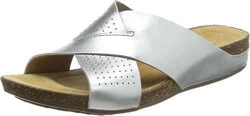 clarks ladies silver sandals