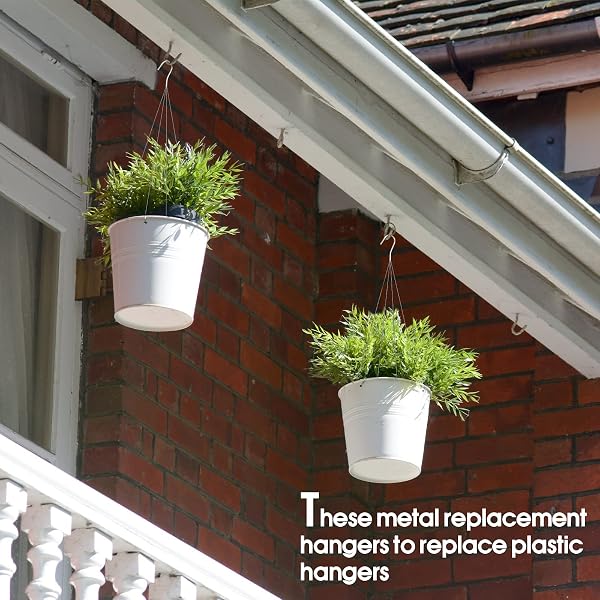 10 PACK 24 INCHES STRONG WIRE PLANT HANGERS FOR HANGING BASKETS 4 ORCHID HANGING BASKET WIRE METAL HOOK HANGER FOR GREENHOUSE SUPPLIES GARDENING INDOOR OUTDOOR PATIO HOOK FLOWER POT BASKET