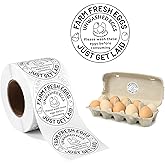 Tinoaly 500pcs Farm Fresh Egg Stickers, Unwashed Egg Carton Labels Decals 2 Inch Round Self-Adhesive Eggs Handling Packaging Stickers Tag for Chicken Quail Farm Farmers Markets Supplies
