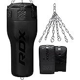 RDX 3.5FT Angled Heavy Boxing Bag with Hanging Chain &amp; Gloves &ndash; Uppercut Punching Bag for Body Shots, Precision &amp; Combo Punch Training &ndash; Ideal for MMA, Muay Thai, BJJ, Karate, Kickboxing Gym Workouts