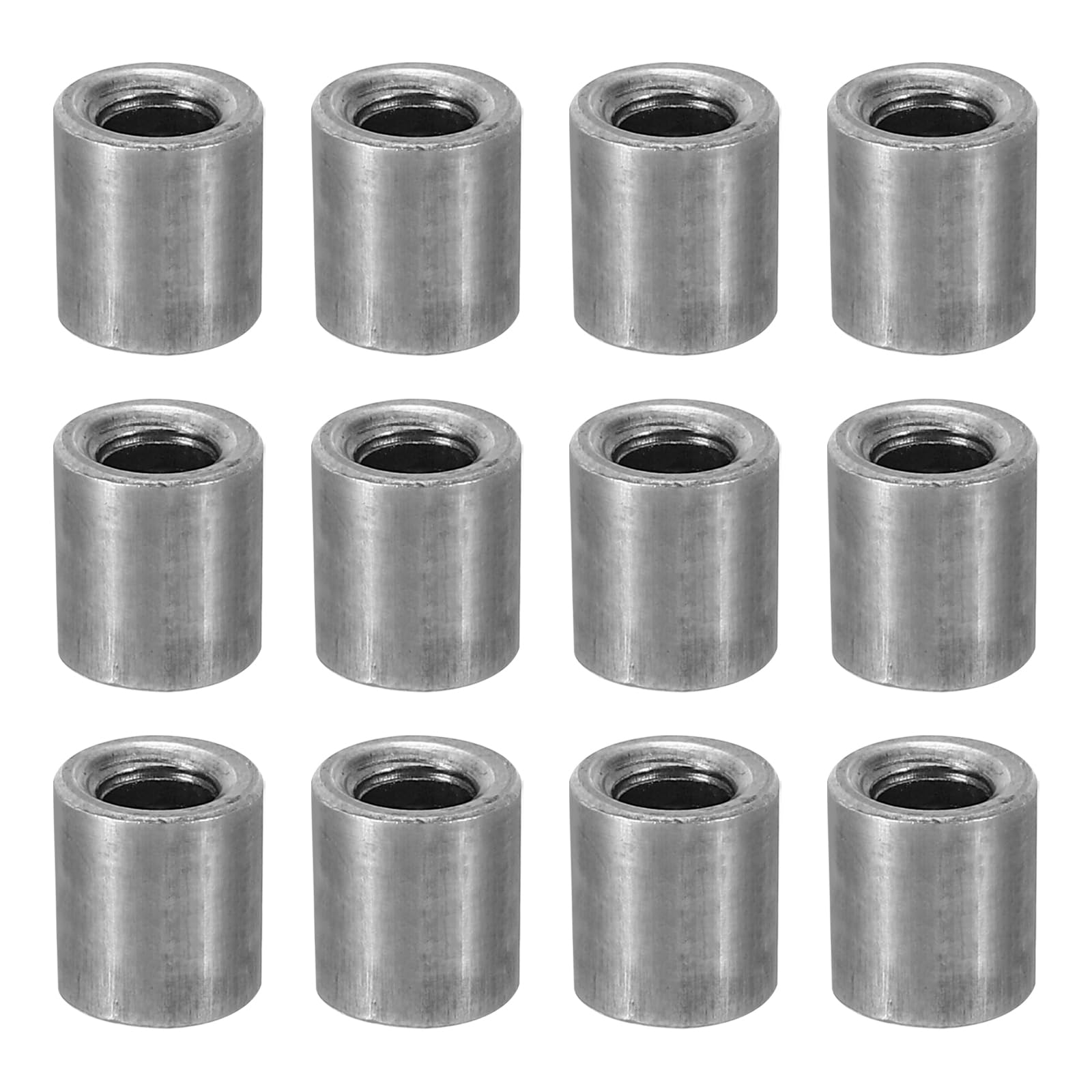 PATIKIL M4 Steel Spacers, 12 Pcs Metal Spacers Steel 4.5mm ID x 8mm OD x 10mm L Carbon Steel Spacer Screw Standoff Round for 1/6in or M4 Screw Bolts