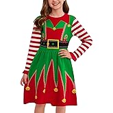 BesserBay Girls Christmas Crew Neck Long Sleeve Knit Sweater Dress 4-12 Years