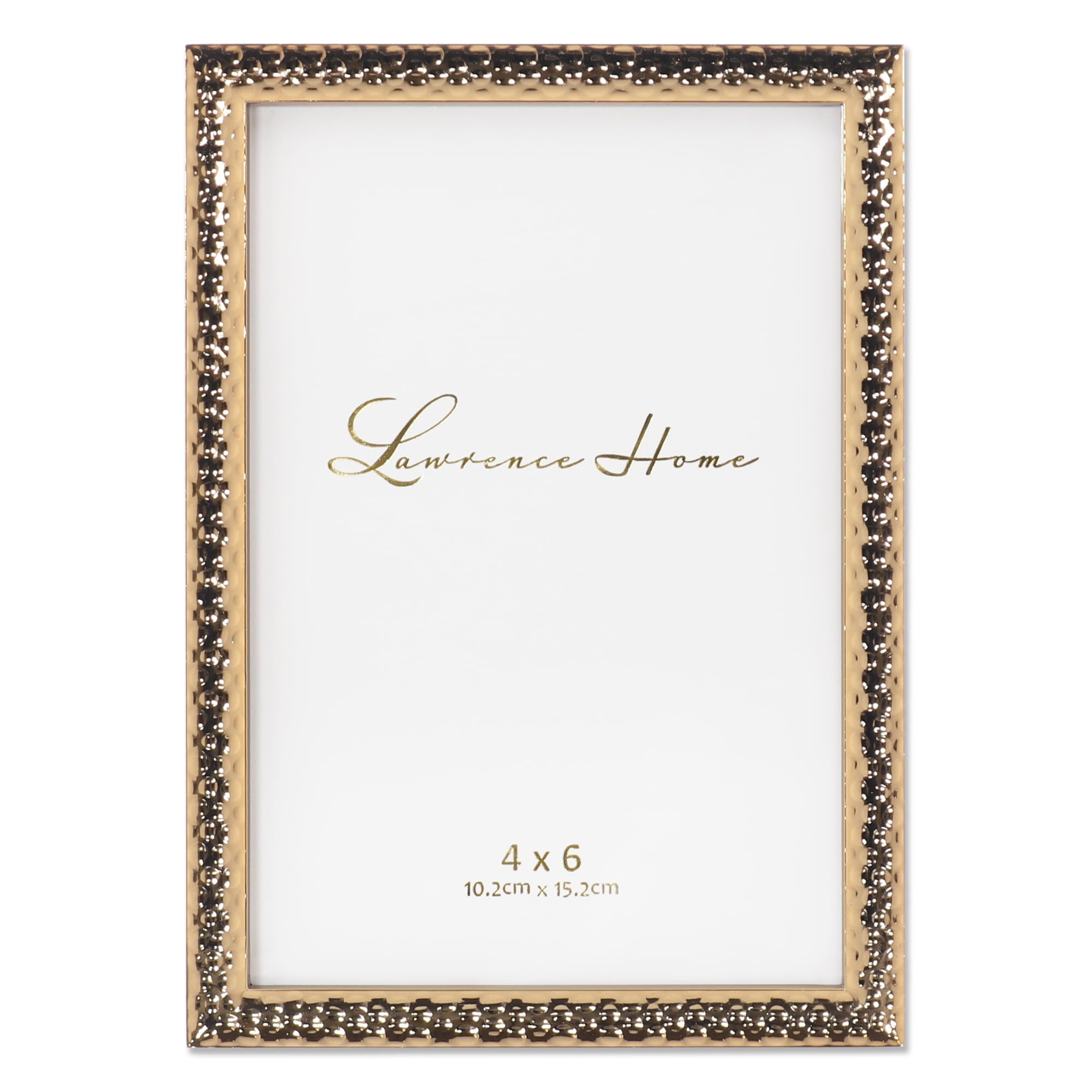 Lawrence Frames Metal Picture Frame with Hammer Effect, 4x6, Gold