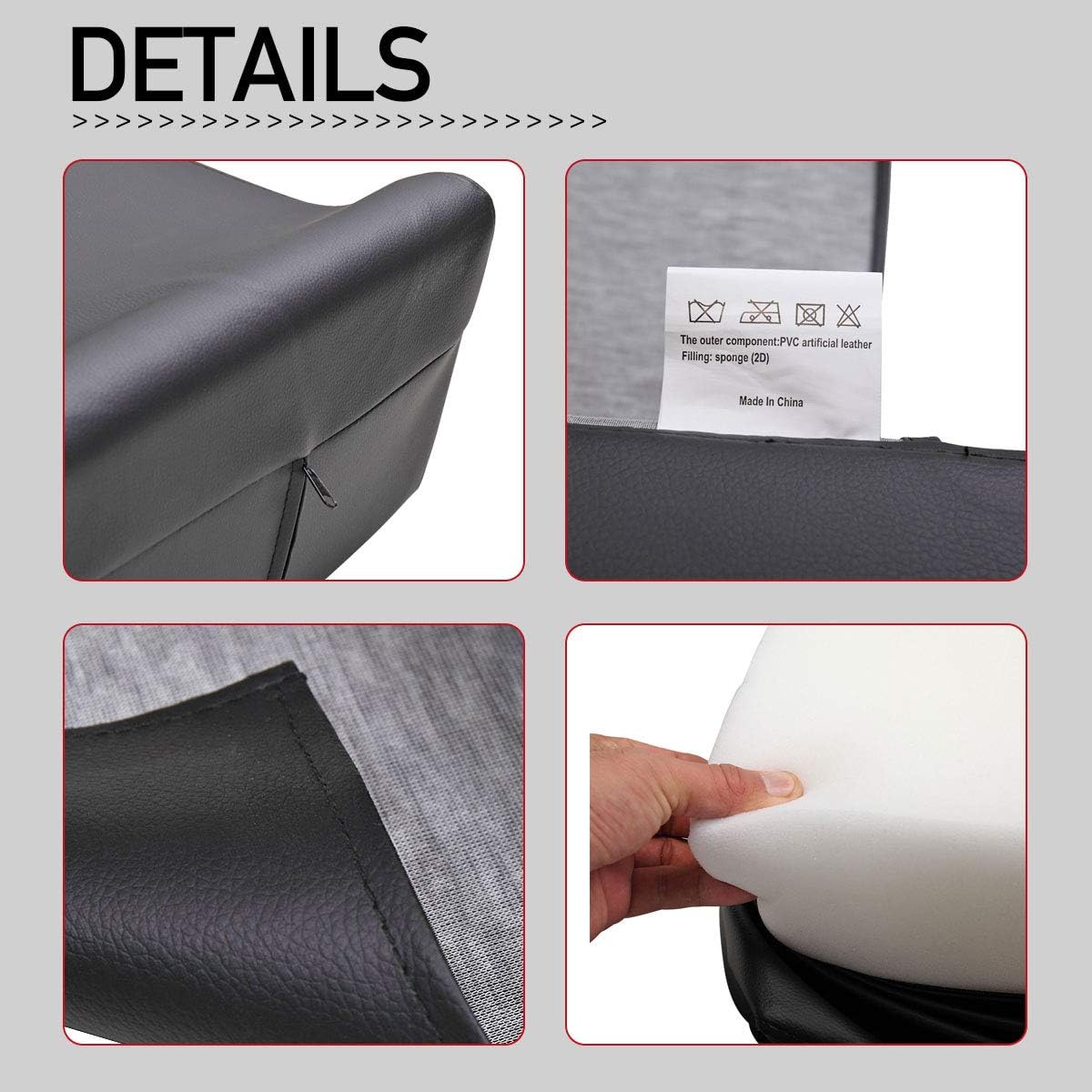 JAXPETY Barber Shop Child Booster Seat, Beauty Salon Spa Massage Equipment for Styling Chair, U-Shaped Leather Seat Cushion, Black: Kitchen & Dining