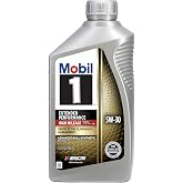 Mobil 1 Extended Performance High Mileage Full Synthetic Oil 5W-30 (6 Pack) | 1 QT | 20,000-Mile Protection | High Mileage Defense | Triple Action Formula