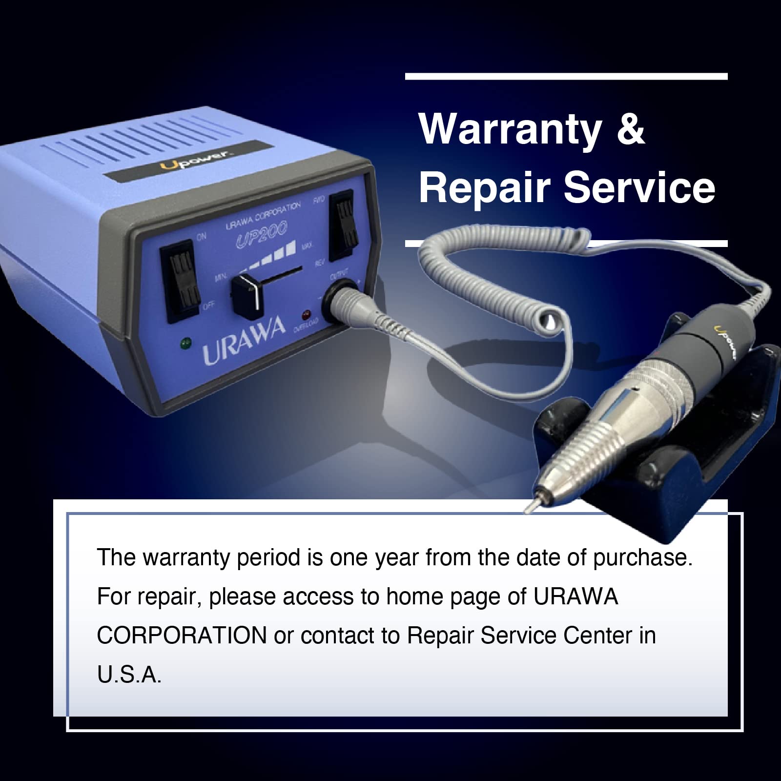 [Upower] UP200 Professional Nail Drill Machine, 20000 RPM Electric File for Nails, Low Noise & Low Vibration (Made in Japan) Produced by URAWA Corp.