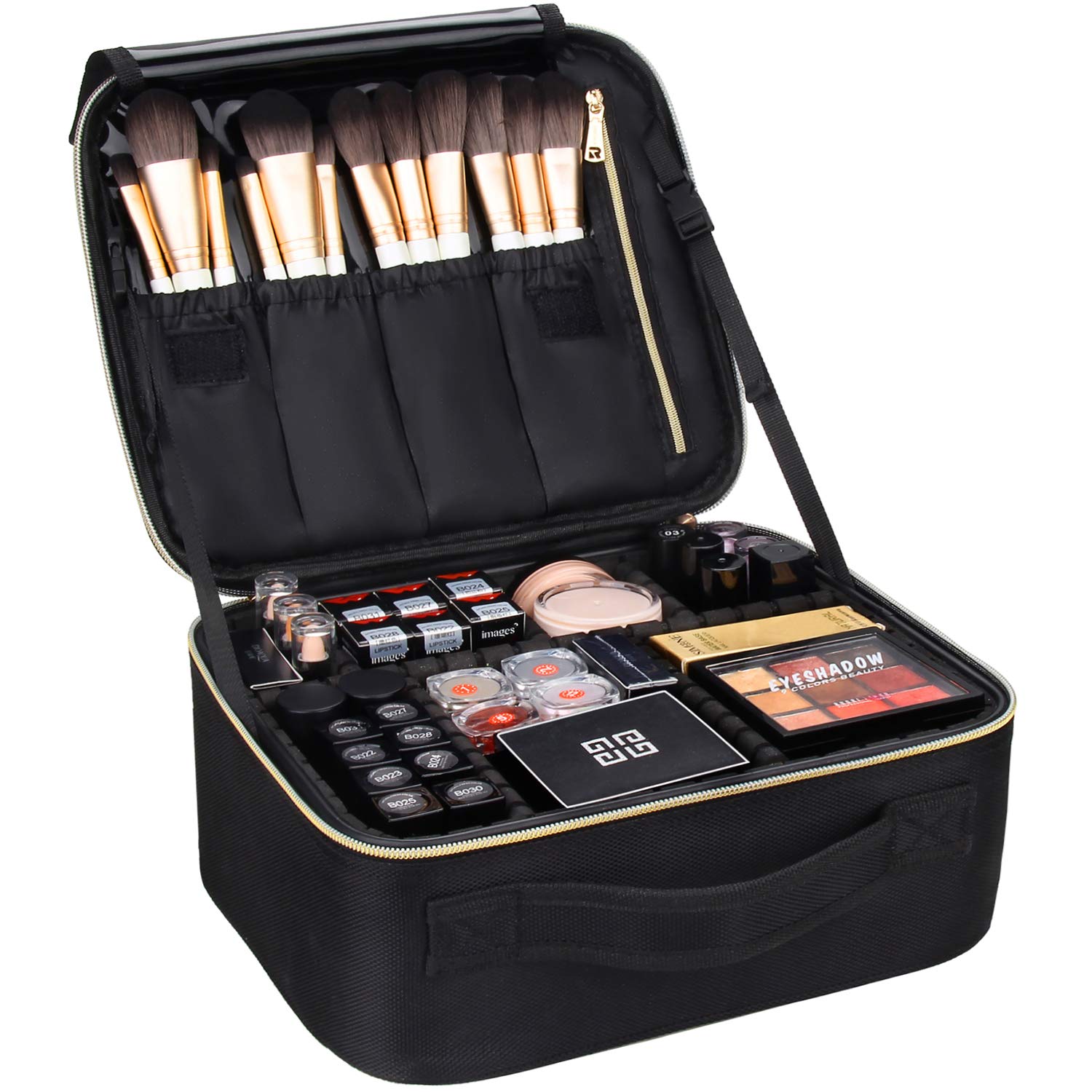 MONSTINA Makeup Train Cases Professional Travel Makeup Bag Cosmetic