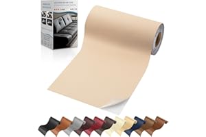 YAFLC Self Adhesive Leather Repair Tape Kit, 4"x 63" Leather Repair Patch for Furniture, Leather Repair Patch for Car seat, Sofas, Couch, Boat Seat Beige Yellow