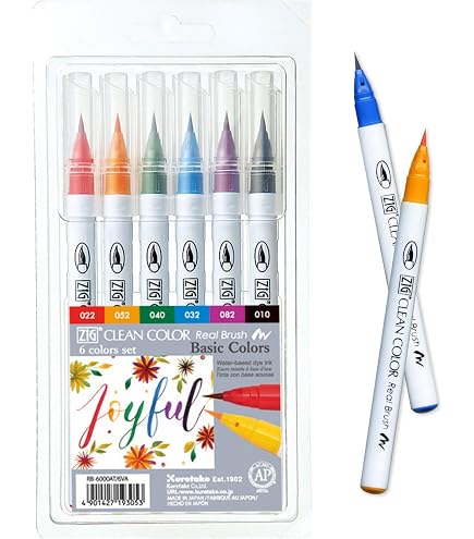 Amazon.com: Kuretake ZIG CLEAN COLOR Real Brush 12 Colors set, AP