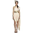 Fever Smiffys Women's Goddess Costume, Dress, Belt, Arm cuffs, Choker and Headpiece, Legends, Cream,Size 6-8, 20561