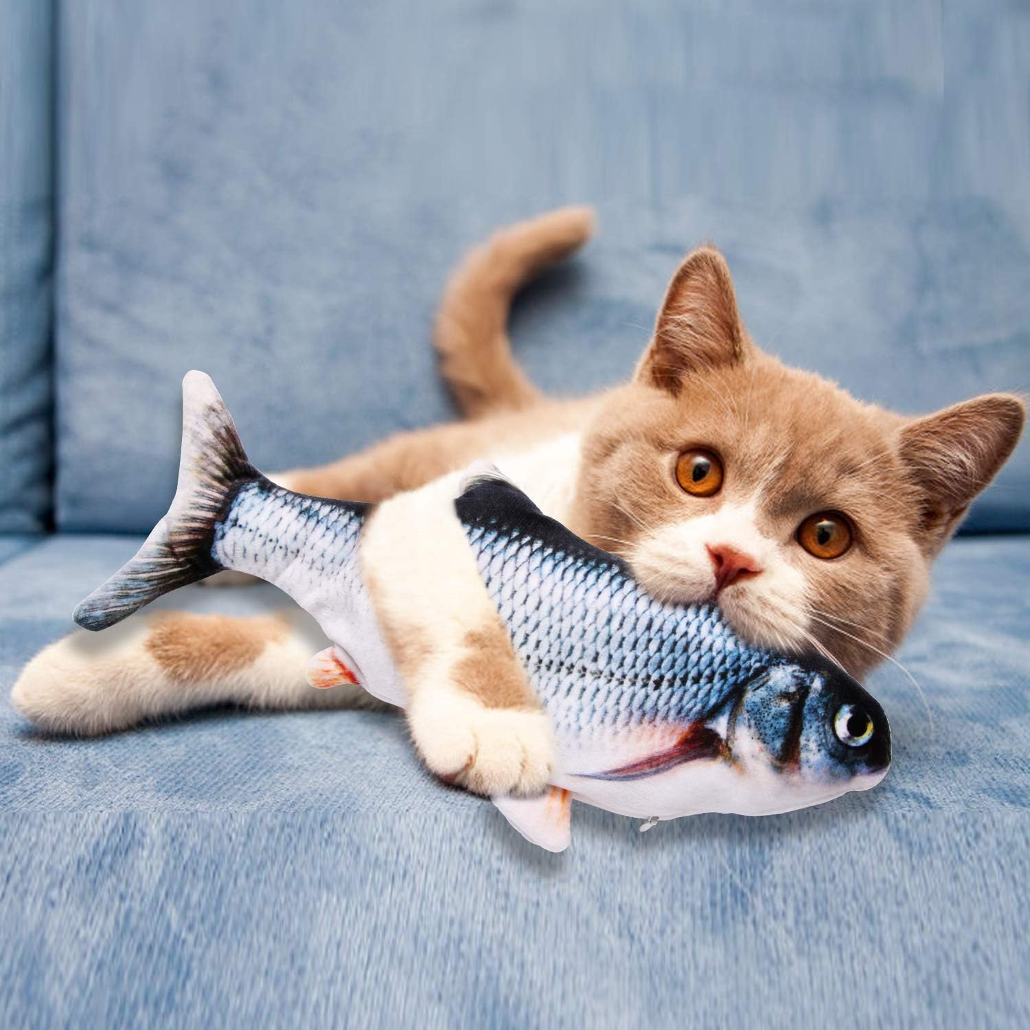 INFINI 10" Electric Moving Kicker Fish Cat Exercise Toy, Realistic Flopping Fish Toy, Wiggle Fish Catnip Toys, Motion Kitten Toy, Plush Interactive Floppy Fish Cats Toys, Flippity Fish Cat Toy : Pet Supplies