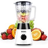 JUSANTE Blender for Smoothies, Small Blender with 500W Motor for Milkshake Desserts Nut Butter, Cocktails Sauces (White)