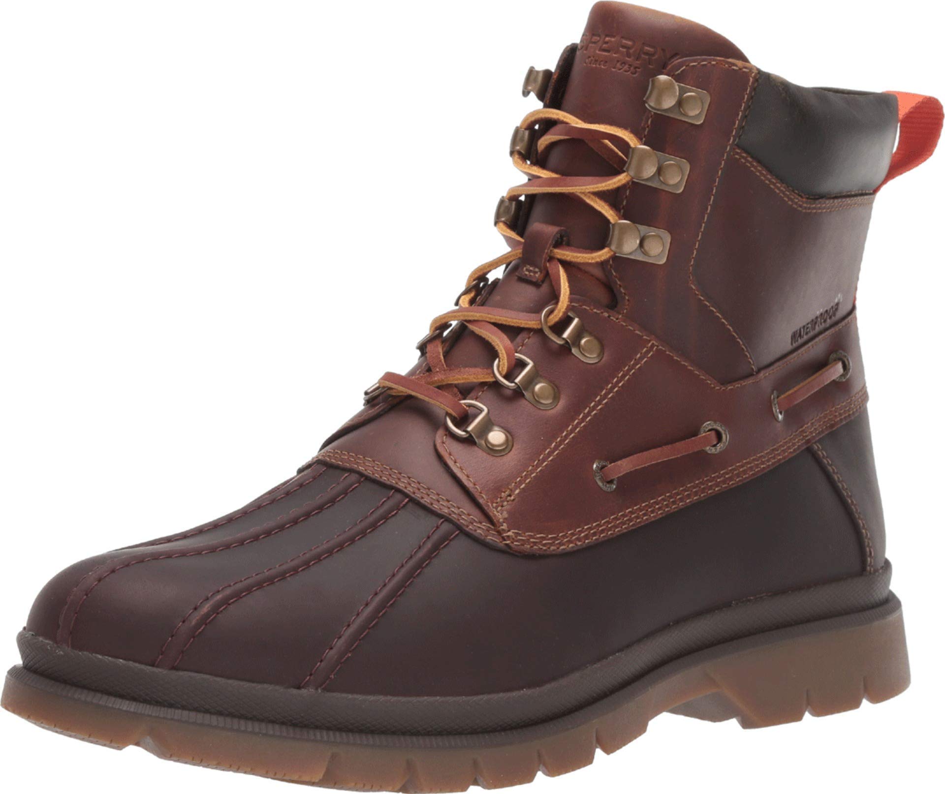 Sperry Men's Watertown Duck Rain Boot, Brown/Tan, 7.5