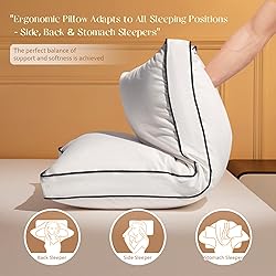 Mosluna Feather Down Pillows Queen Size Set of 2