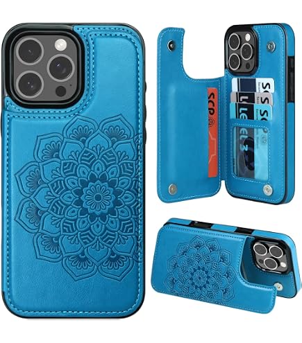 Vaburs Schutzhülle Für IPhone 16 Pro Max Mit 4 Kartenfächern & Mandala-Muster – Stoßfest, Magnetisch & Mit Ständerfunktion | PU-Leder, Roségold