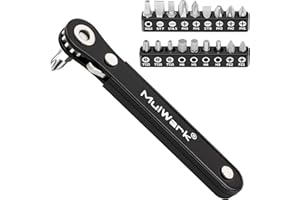 MULWARK 20pcs Small Screwdriver Set, 1/4" Right Angle Screwdriver Set, 90-Degree Offset Screwdriver for Tight Spaces, Auto Repair, Electronics, DIY Home Improvement EDC Tool Kit