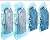 TAILI Hanging Vacuum Storage Bags 4 Combo Set for Clothes Wardrobe Space Saver