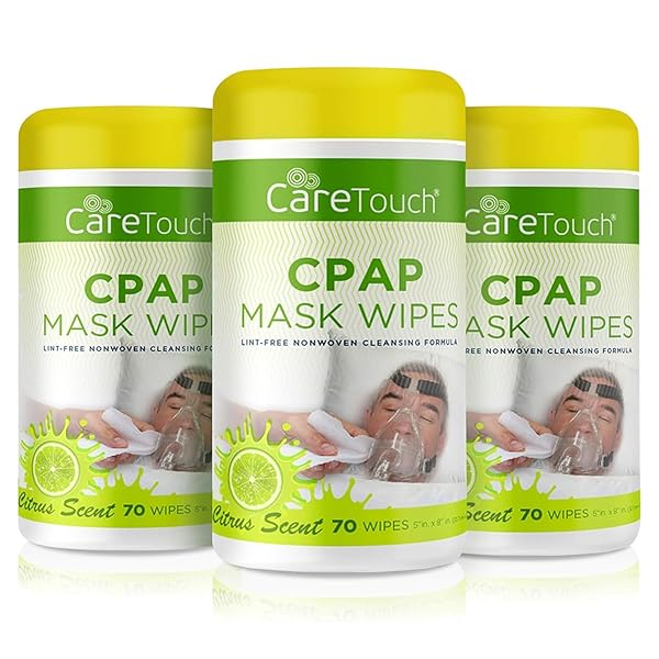 CARE TOUCH CPAP MASK WIPES – 3 PACKS OF 70 CITRUS SCENT CPAP WIPES, 210 COUNT, NATURAL CARE TOUCH CLEANING WIPES