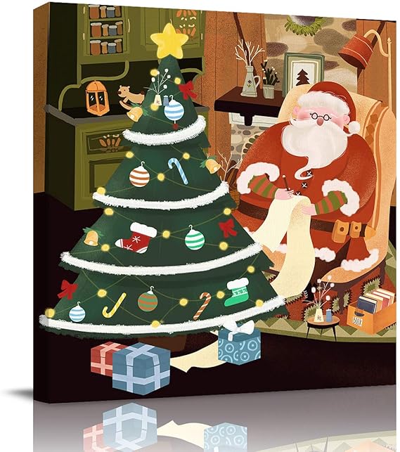 Amazon.com: ARTSHOWING Merry Christmas Canvas Wall Art Prints Square