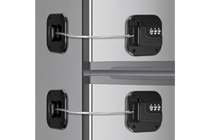 Himake Refrigerator Lock, Combination Lock for Refrigerator Cabinets, Drawers, Heavy Duty Fridge Lock, Easy Install No Keys Needed (Black-2Pack)