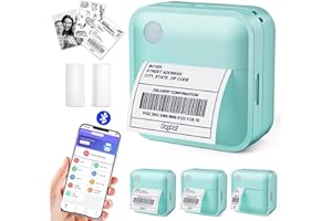 VFU Label Maker Machine with Tape - Bluetooth Shipping Label Printer, Thermal Label Sticker Printer for Office, Home, Small Business, Address, Mailing with 2 Rolls Paper
