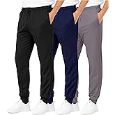 Real Essentials 3 Pack: Boys' Athletic Jogger Sweatpants - Kids Teens Youth Active Sports Pants with Pockets (Sizes 5–18)