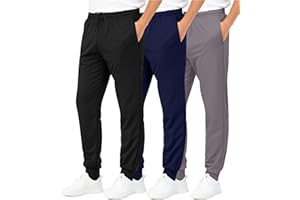 Real Essentials 3 Pack: Boys' Athletic Jogger Sweatpants - Kids Teens Youth Active Sports Pants with Pockets (Sizes 5–18)