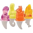 Tovolo Silicone Popsicle Molds with Sticks (Dino) - Ice Pop Molds with 4 Cavities for Homemade Flavored Ice Pops & Frozen Snacks - Popsicle Maker with Drip-Guards, Dishwasher Safe & BPA-Free