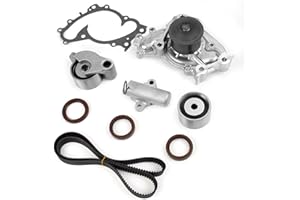HTOSTAR RACING Timing Belt Kit with Water Pump Compatible with Toyota Camry Highlander Sienna Solara 2001-2010, Fits 3.0L 1MZFE & 3.3L 3MZFE V6 Engines, Replaces TKT-026