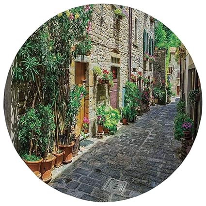 Amazon Com Weeosazg Round Rug Mat Carpet Tuscan Doorway To