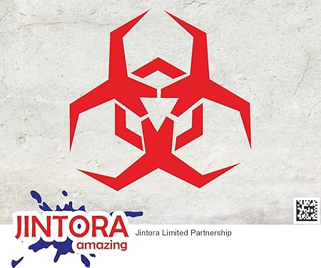 Amazon Jintora ステッカー カーステッカー Biohazard Symbol Clipart バイオハザードシンボルのクリップアート 90x90mm Jdm Die Cut 車 ウィンドウ ラップトップ ウィンドウ 赤 ステッカー デカール 車 バイク