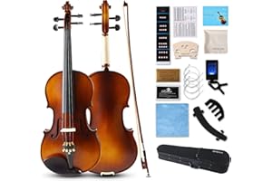 SSIUKLRR Violin 1/2 Set,Beginner Violin for Kids,Students,1/2 Violin with spruce,maple,pure ebony accessories.Violin with 10 Pieces for Beginner Kids ages 5-9,Students,Professional Performers (Natural-B)