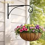 NUPTIO Hanging Basket Brackets 2 Pcs Outdoor Wall Hooks Black 5kg Load view 6