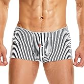Faringoto Men's Sexy Low Rise Boxing Shorts Striped Underwear