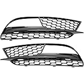 HOPESPANNER No.8T0807681H/8T0807682H Fog Light Grill for Audi A5 2012-2016 Black Front Left Right Front Lower Bumper Fog Light Cover Inserts ABS 1 Pair