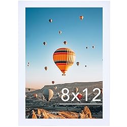 JCJMY 8x12 Picture Frame White for Wall Hanging or