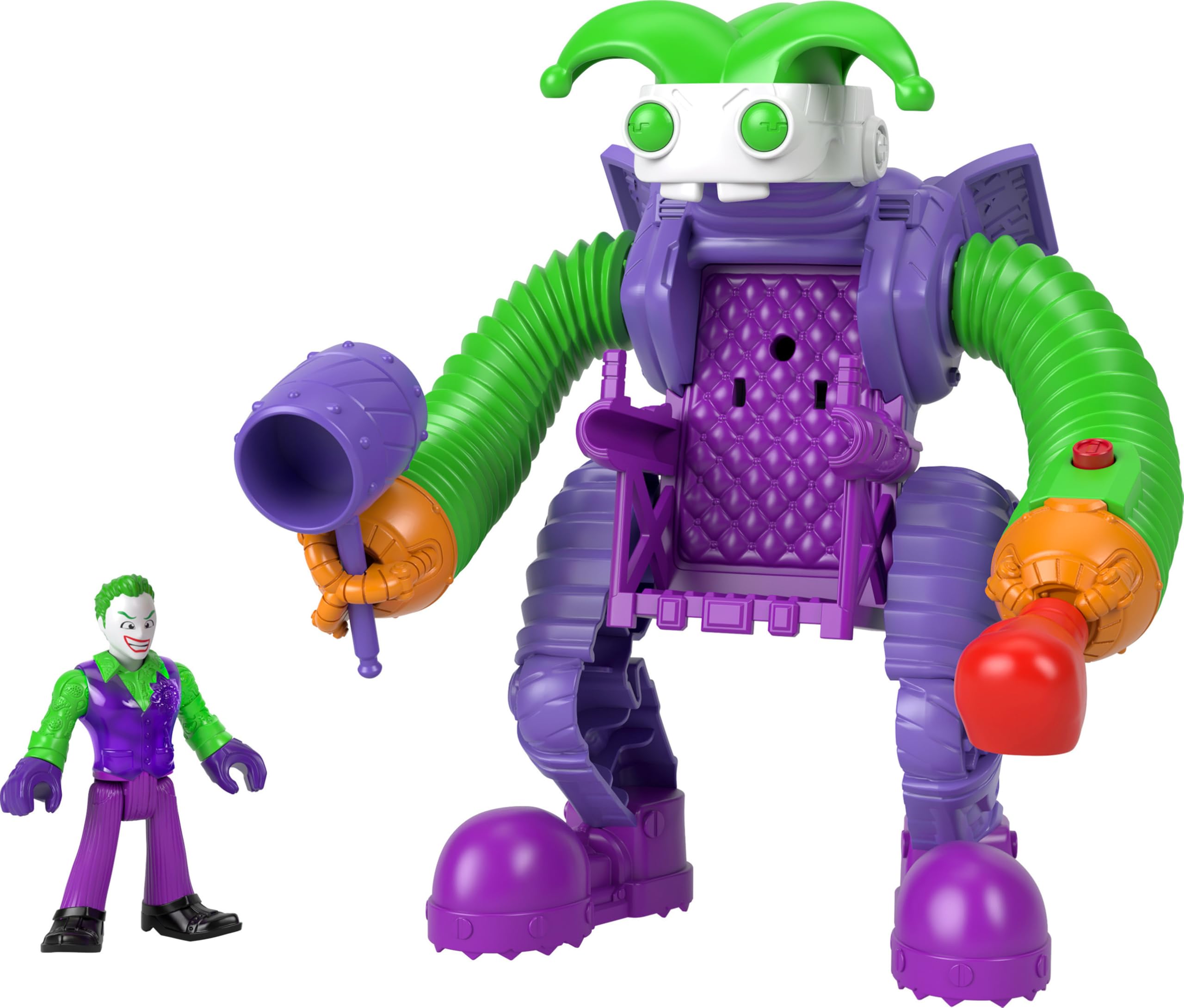 Fisher-Price Imaginext DC Super Friends The Joker Battling Robot with Poseable Figure and Lights for Preschool Kids Ages 3+ Years, HGX80