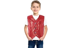GENERIC Girls Boys Sequin Vest Sleeveless Shiny Sequins Hip Hop Jazz Dance Party Costume Stage Performance Vest Waistcoat