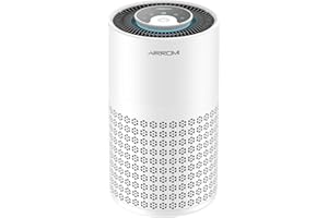 AIRROMI Air Purifier for Bedroom with HEPA 3-in-1 Filter, Pet Air Purifier for Home Cat Pee Smell, Covers Upto 990 Ft², Quiet 360° intake Air Cleaner for pet hair,allergies,Dust,Smoke A2001 White
