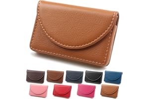 GOWALL Business Card Holder, Minimalist Business Card Case, PU Leather Business Card Holder Case for Women/Men, Slim Business Card Holders With Magnetic Shut, Quick Access Cards（Multi Color Optional）