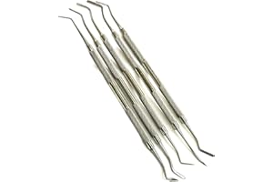 AVON SURGICAL Set of 5 Dental Composite Resin Restorative Filling Carver Picks with Knurled Grip, Double-Ended - Dental Instruments German Stainless Steel
