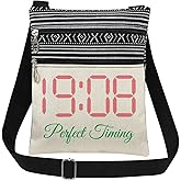 XiaoGalaee 1908 AKA Sorority Sister Crossbody Bag with Adjustable Strap Green Pink Color Print Greek Sorority Messenger Bag