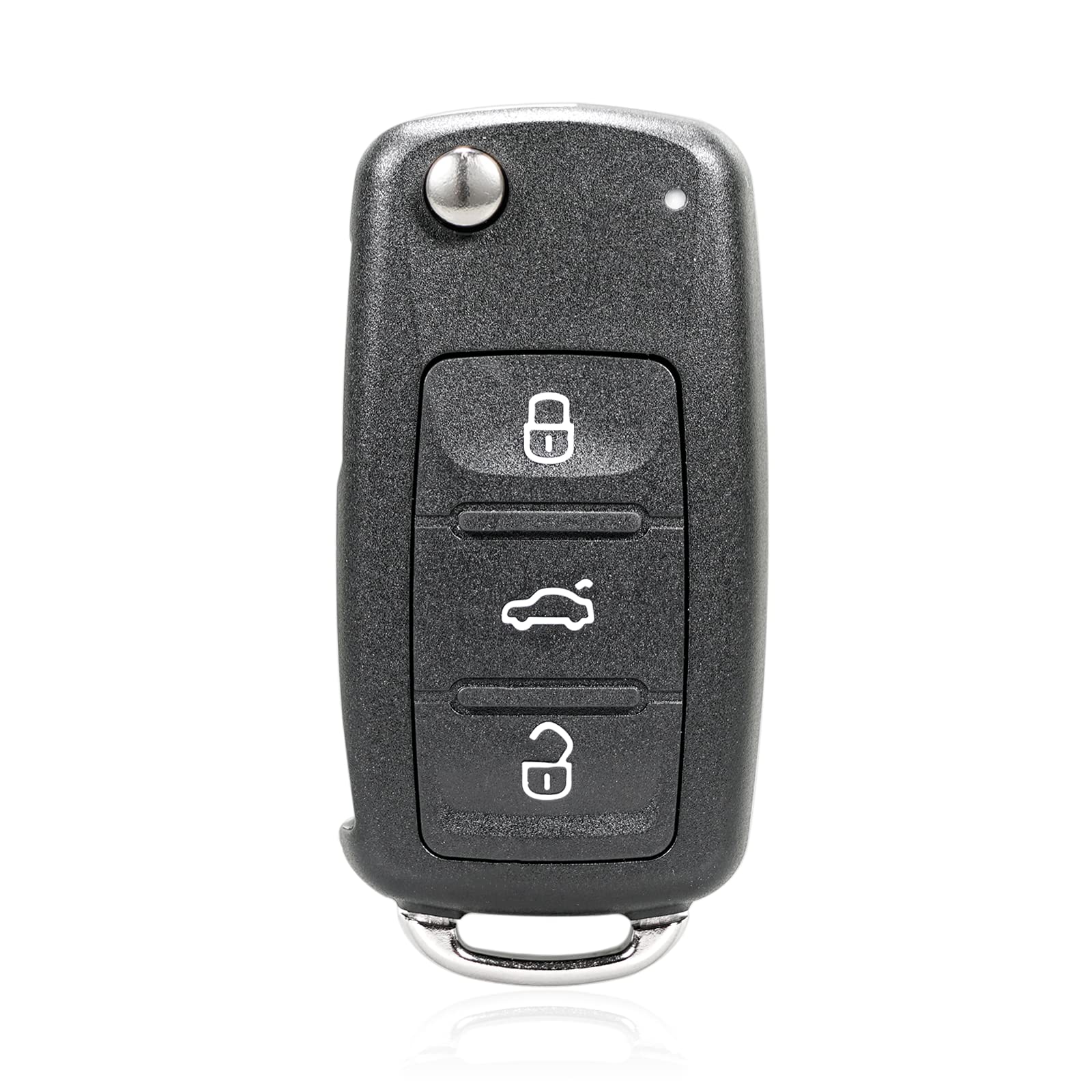Unifizz 3 Buttons New Replacement Flip Folding Remote Key Case Shell Black 5K0-837-202 for VW Beetle Caddy Jetta 2011-2013