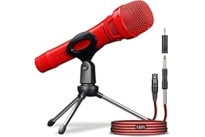 SonixForce Dynamic Microphone - Professional Vocal Microphone for Singing - Premium Handheld Wired Mic with 16ft XLR to 1/4" Audio Cable - Microfono for Speaker, Mixer, Amplifier & Karaoke Machine