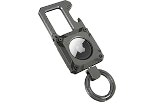 Miroddi Keychain, Men's Key Chain with AirTag Holder, Heavy Duty Bottle Opener Keychains, Secure Hidden Air Tag Holder Case with Key Chain Rings, Airtag Carabiner, Air Tags Not Included, Gunmetal
