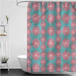 Interestlee Outdoor Extra Long Shower Curtain Lively Garden Heavyweight Fabric Bathroom Curtain, 40 x 72 Inch