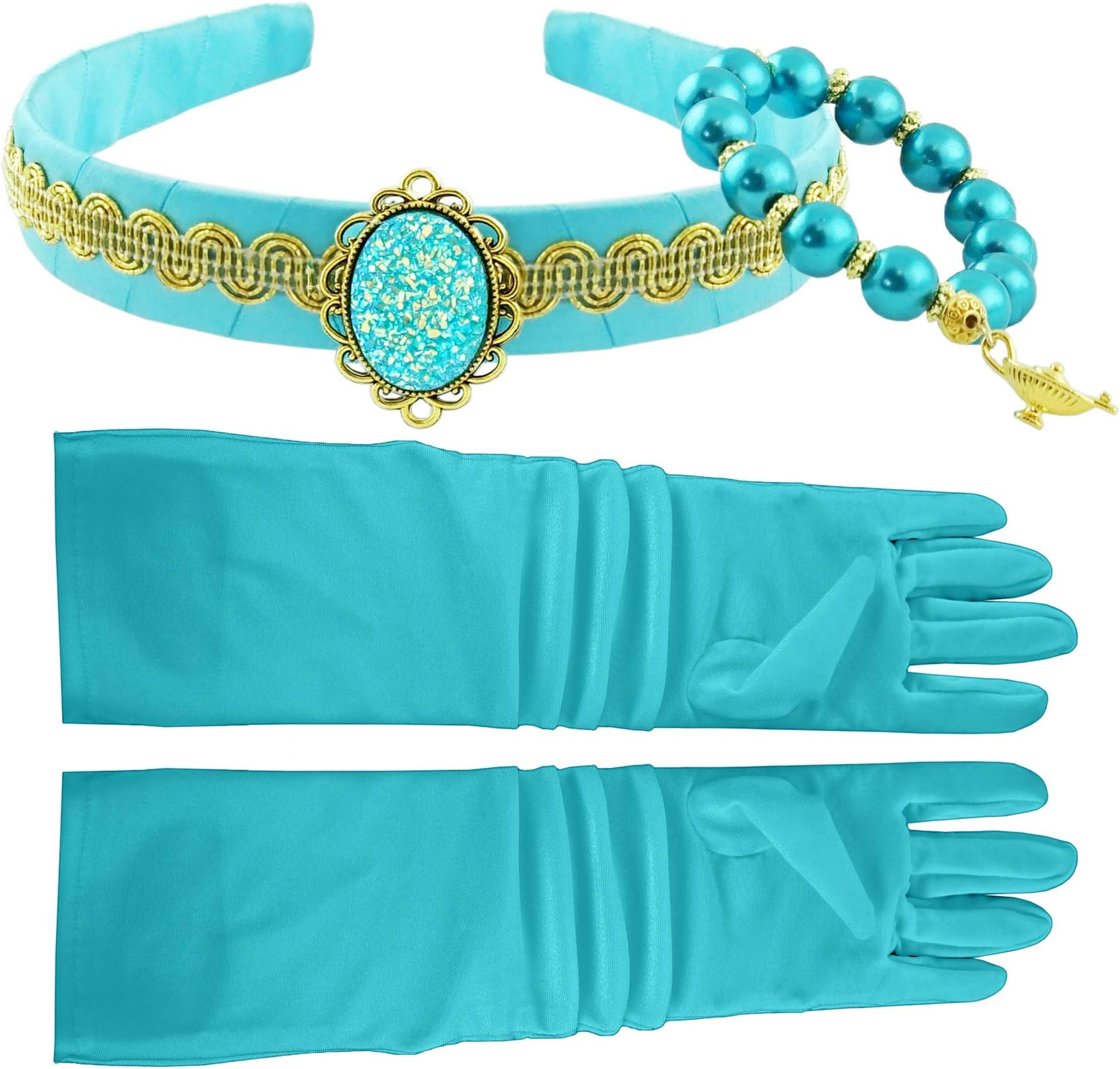 Little Pretends Jasmine Aladdin Costume Accessory Set - Headband Crown and Bracelet Jewelry
