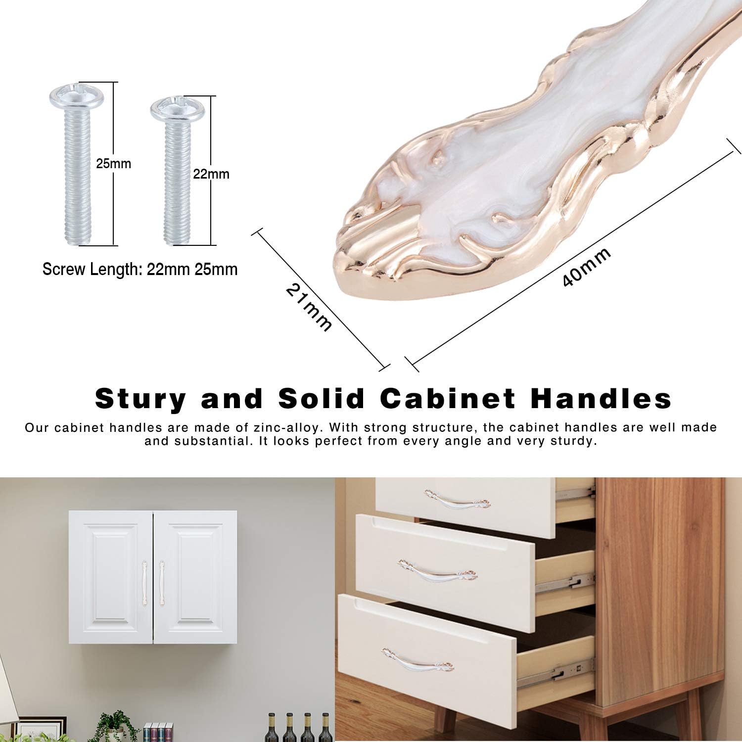 TsunNee 10PCS Vintage Cabinet Handles, Carved Drawer Pull Handles, Antique Cupboard Bow Pulls, Furniture Door Pull Handles - Image 4