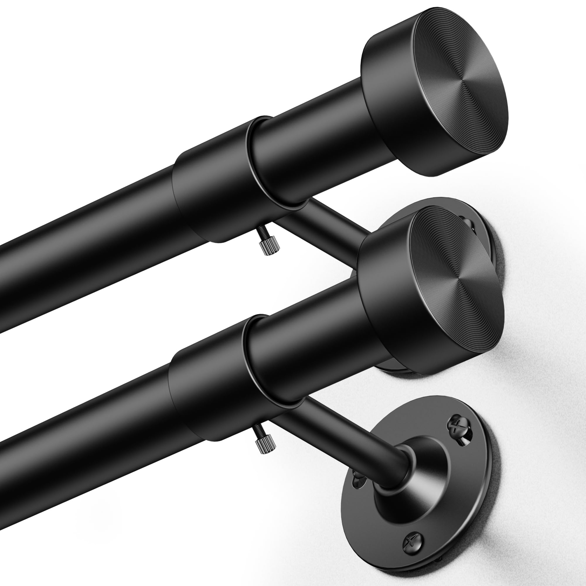 Photo 1 of ***MISSING PARTS***
YaFex 2 Pack Heavy Duty Curtain Rods 32-60 Inch, 1 Inch Black Adjustable Curtain Rod for Windows, Short Window Treatment Rods Set with Aluminium Finials, Modern Design