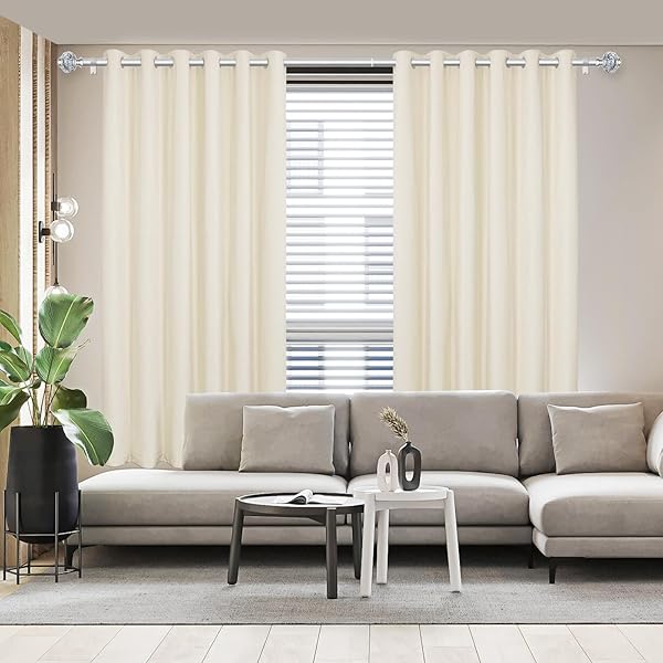 1 INCH CURTAIN RODS 36 TO 72 INCHES(3 TO 6 FT) TELESCOPING SINGLE DRAPERY ROD, USFOOK SILVER CURTAIN RODS FOR WINDOWS 24 TO 68 INCHES WITH TRANSLUCENT FINIALS